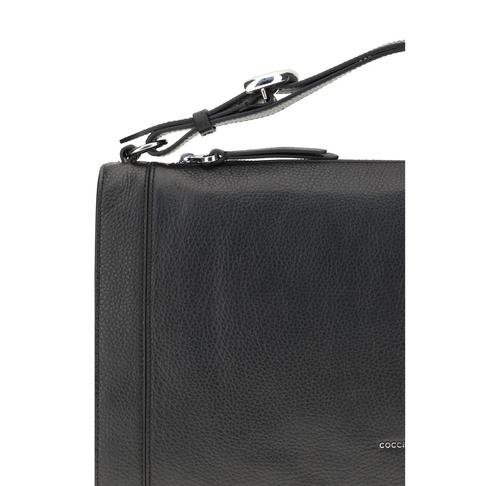 Coccinelle Schwarze Handtasche aus Kalbsleder Bos Taurus